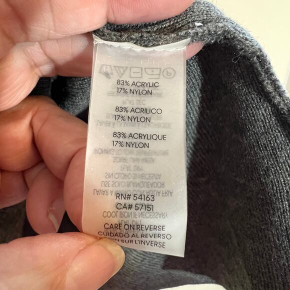 Calvin Klein Colorblock Sweater Sz 3X Gray Black Mock Neck Cabincore Cozy Staple - Picture 4 of 6